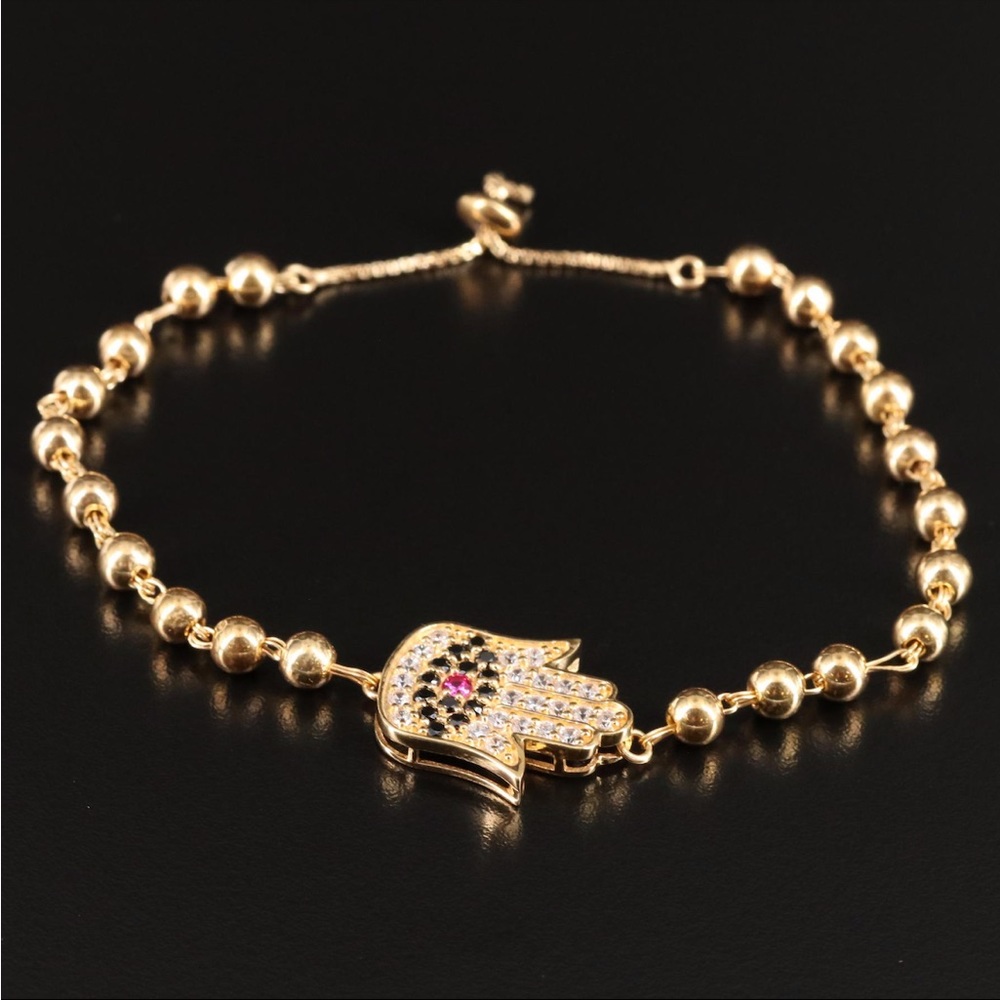 GENUINE Ruby Bracelet - 925 Sterling Silver, Ruby & Cubic Zarconia